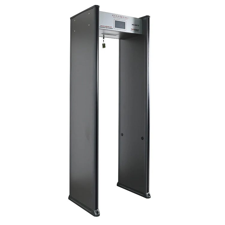 Pass Through the Metal Detector Archway, Security Gate Frame With a Face Identification System