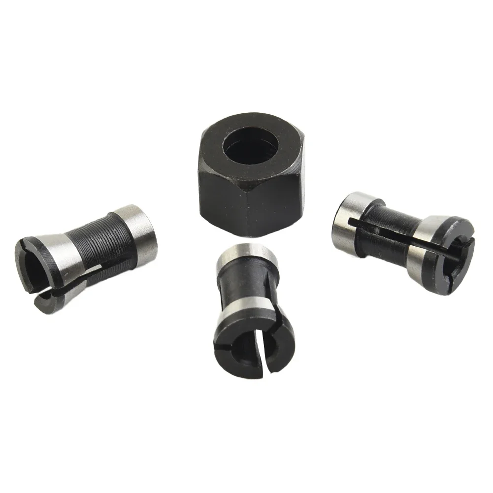 Electric Router Woodworking Cutter High Quality Portable Practical 4pcs Power Tool 6/6.35/8mm Collet M15 Screw Nut