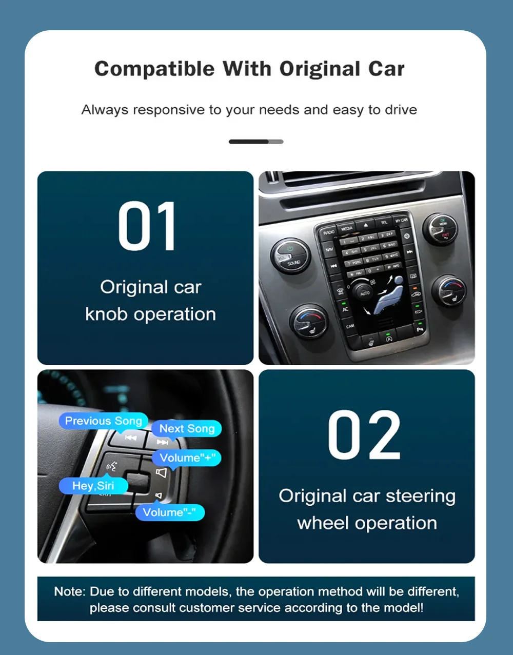 AUTOABC Neues kabelloses Carplay Android Auto Modul für Volvo S60 XC60 V60 V40 2015-2018 Mirror Cast AirPlay Unterstützung für Kameras – Detail 5