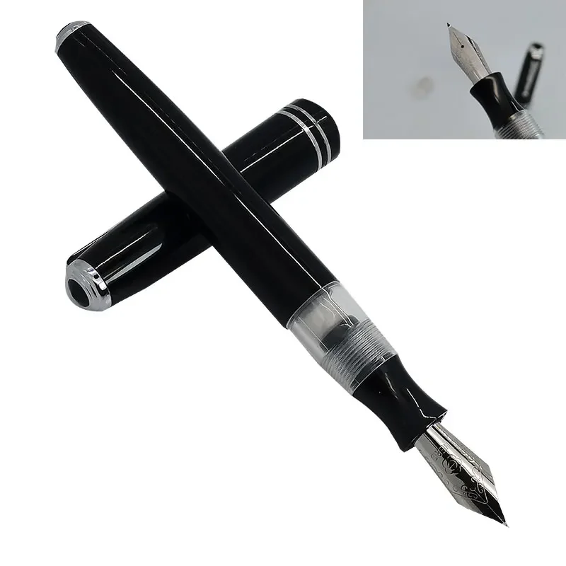 

HERO 856 Fountain Pen, Plastic Black Ink Pen, Spinning Cap, Pointed Straight, Artists Stationery, Office Stationery