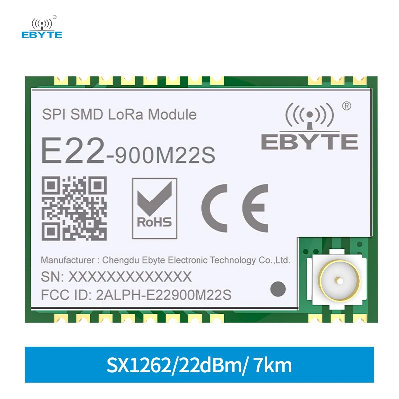 Sx1262 lora 868mhz modul elektronische komponenten 32m hochpräziser tcxo 22dbm drahtloser transceiver 7km ebyte E22-900M22S spi