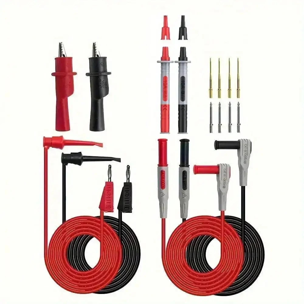 18pcs P1308B Test Lead Kit 4MM Banana Plug To Test Hook Cable Replaceable Multimeter Probe Test Wire Probe Alligator Clip ￼ ￼ ￼