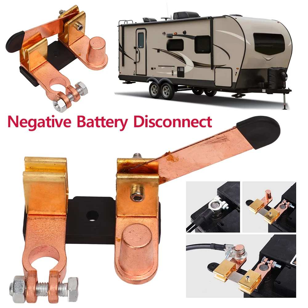 

Negative Battery Disconnect Vertical Knife Blade Battery Cut Off Switch Brass Negative Battery Cut Off Master for Car Vehicle RV