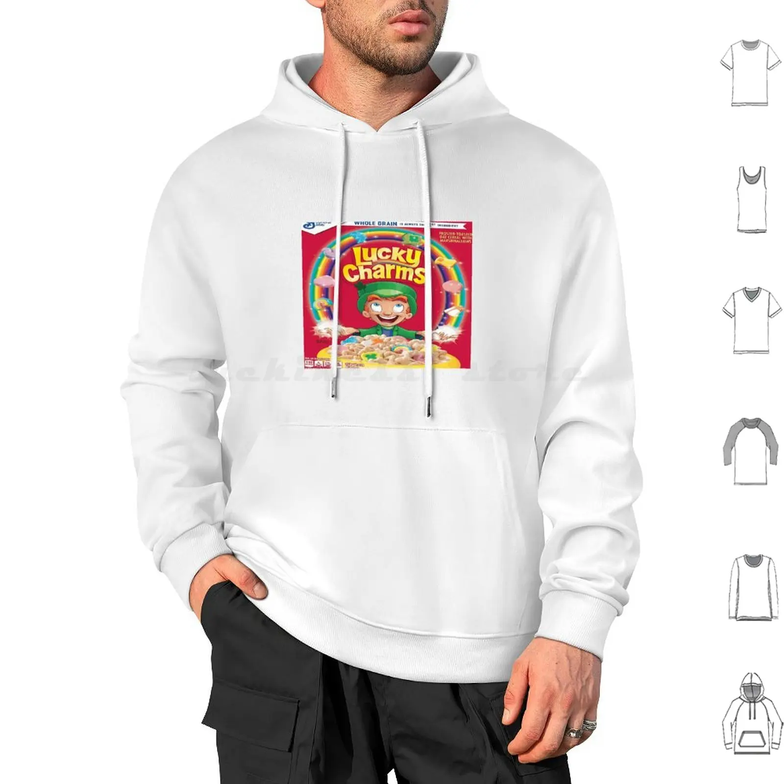 

Толстовки Lucky Charms с длинными рукавами, хлопья Lucky Charms, еда, завтрак, милые модные трендовые подростковые детские дети Vsco
