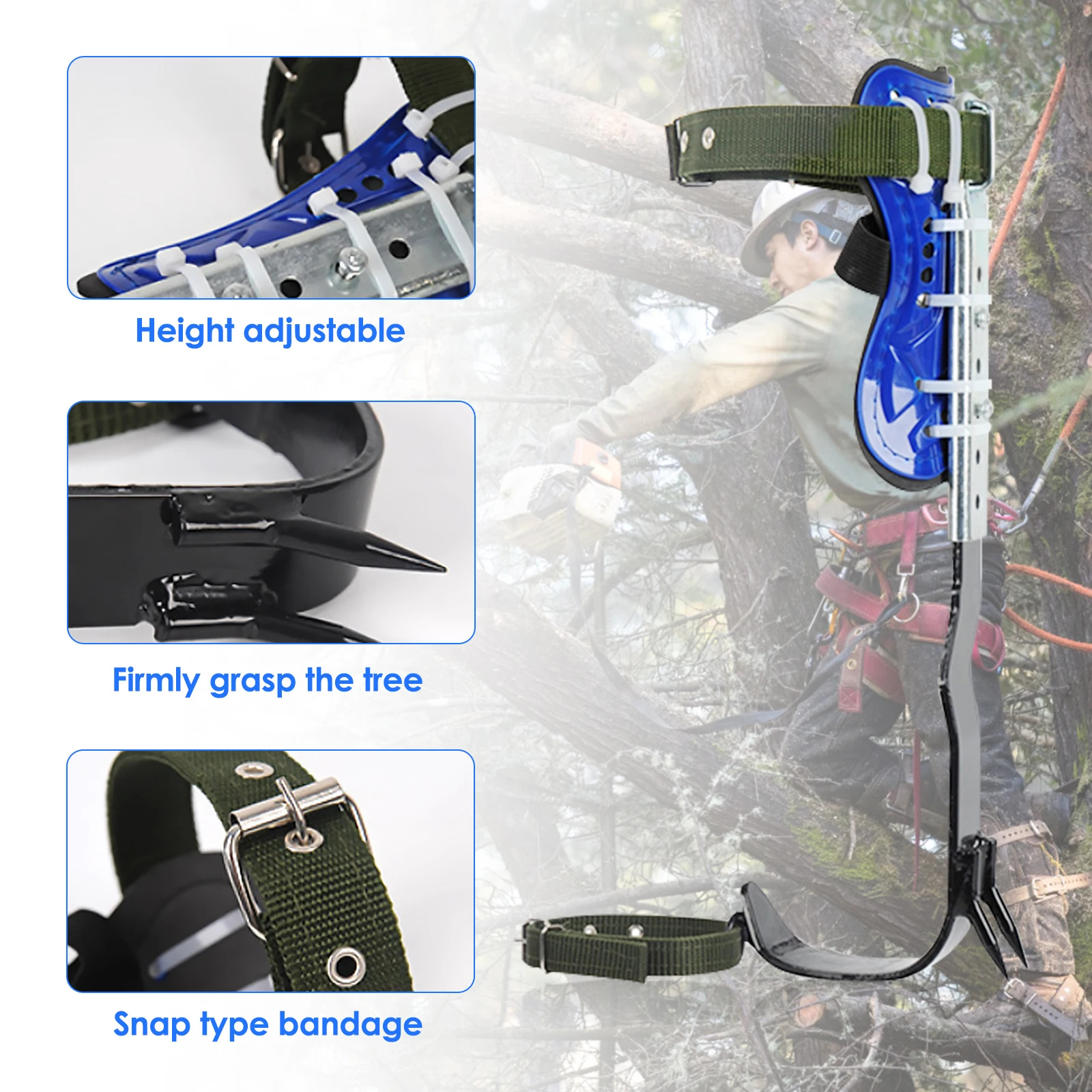 Imagem -06 - Tree Climbing Spikes Conjunto Artefact Climber com Engrenagens Ponto Correias de Segurança para Garden Picking Fruit Esportes ao ar Livre