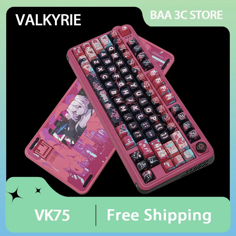 

VALKYRIE VK75 Mechanical Keyboard Tri-mode Customized Wireless Bluetooth RGB Gasket Hot Swap Knob Win MAC Linux Gamer Keyboard