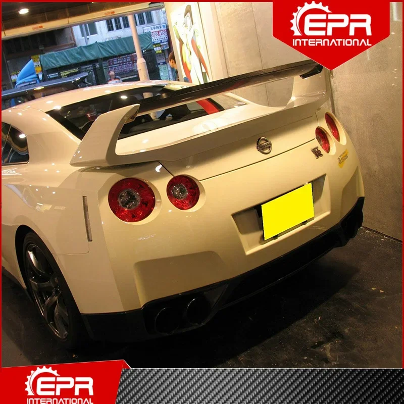 For R35 GTR  Carbon Fiber Aumse Spoiler Trim Tuning Part (with Glass Fiber) R35 AM Trunk Wing Boot Lid Body Kit Accessories GT-R