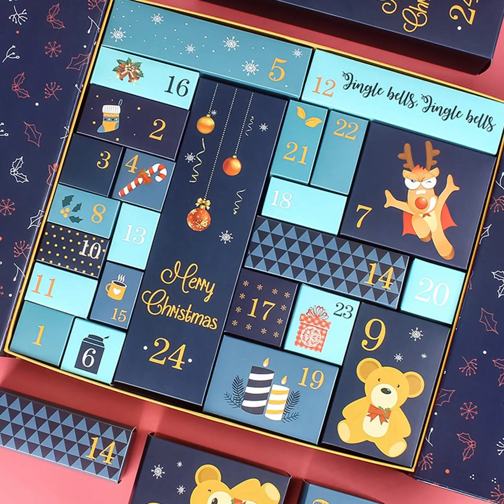 Empty Advent Calendar Christmas gift candy Empty Boxes 24 Days Countdown To Christmas Fillable Empty Cardboard Number Gift Box