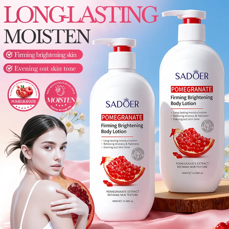 Pomegranate firming brightening body lotion, whitening, moisturizing nourishing, suitable for dry itchy skin,leaving a fragrance