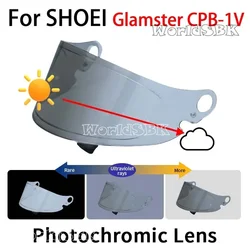 For Glamster Photochromic Helmet Visor for SHOEI Glamster CPB-1V Motorcycle Retro Helmet Visor Lens Accessories Replacement Part