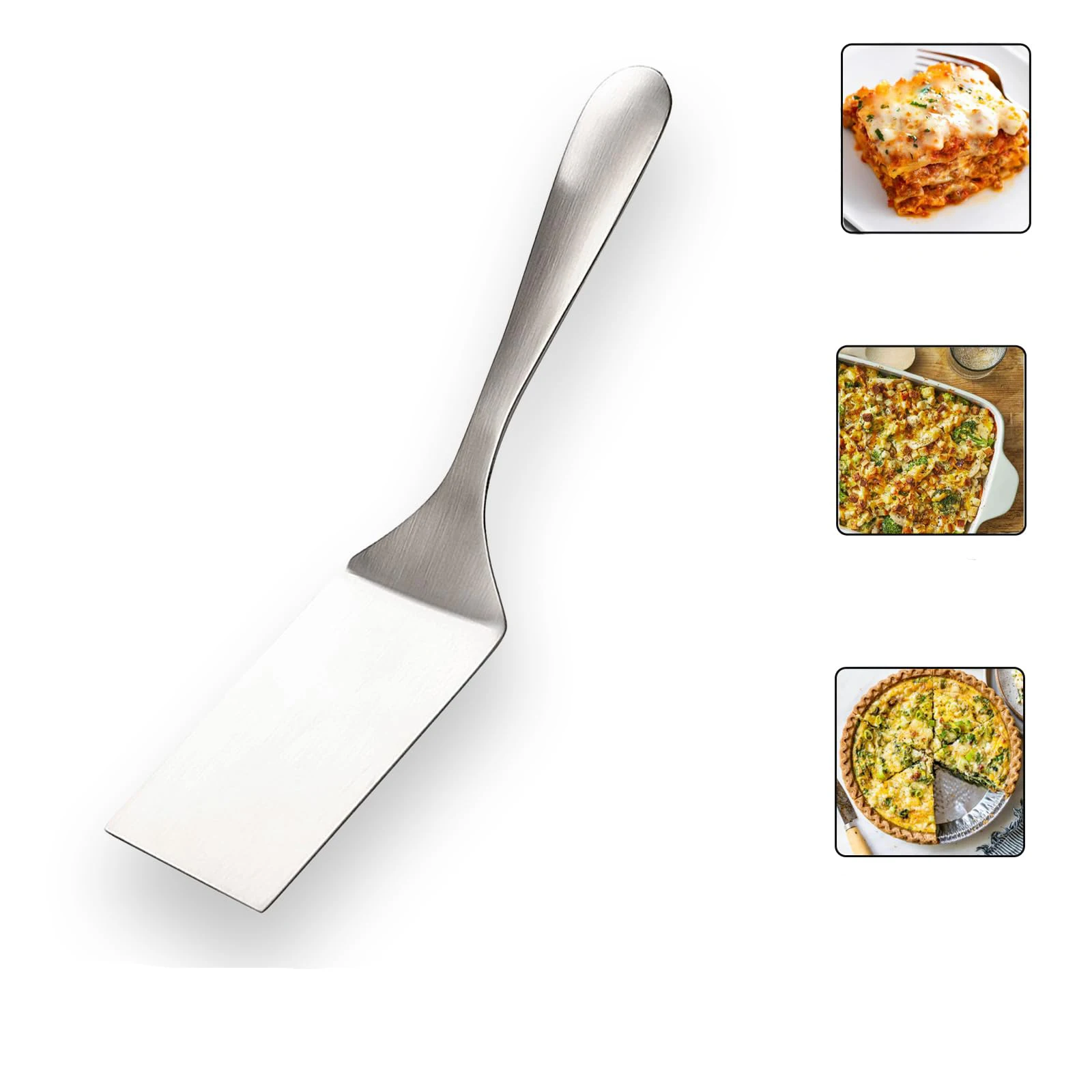 Stainless Steel Lasagna Server Spatula, Ergonomic Solid Metal Serving Turner, Multi Use Pie Pizza Steak Brownie Cutter Server