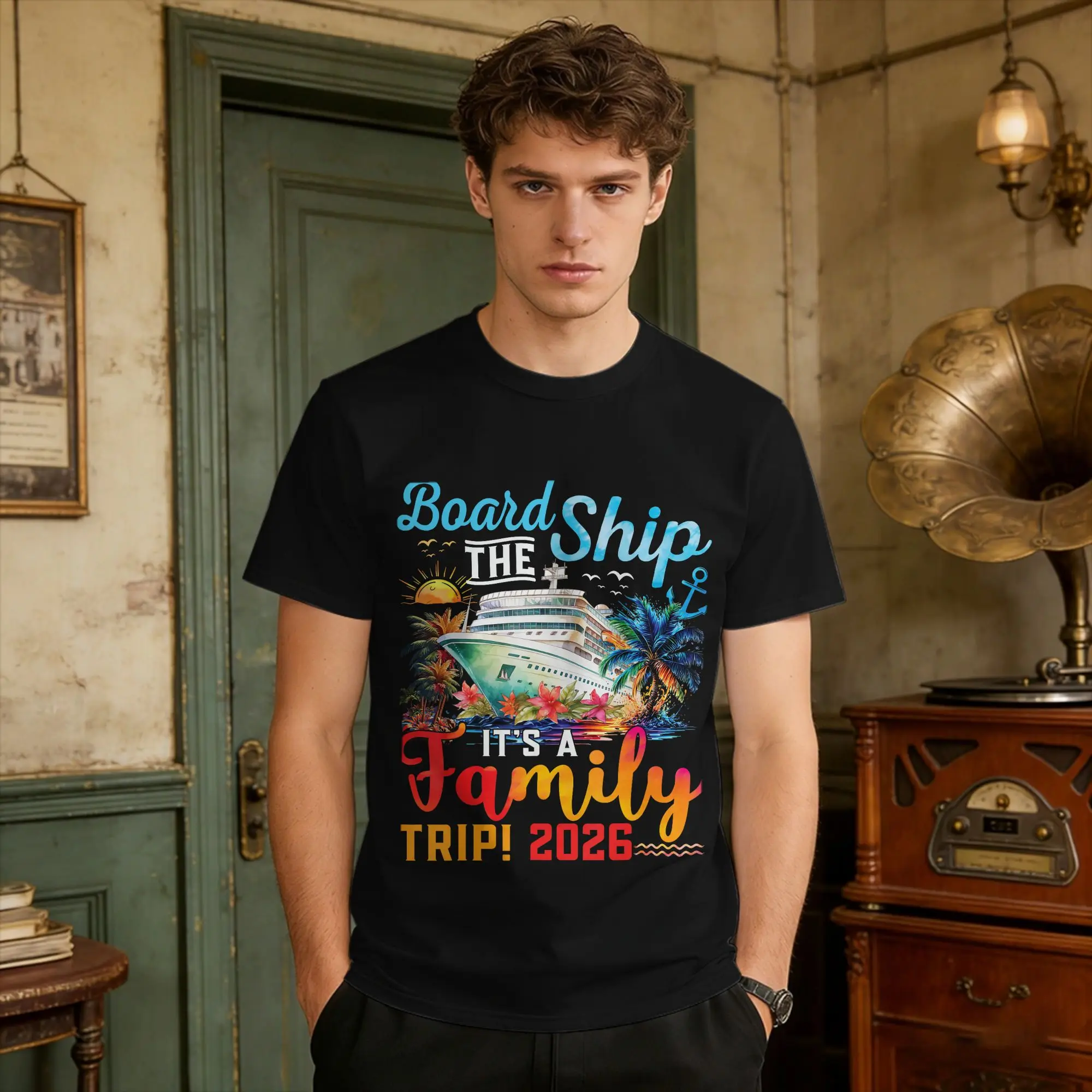 Oversized T Shirt Summer Board The Ship It&#S A Family Trip  Group Matching Cruise T Shirts  100 Cotton Tee Shirt for Male Tops