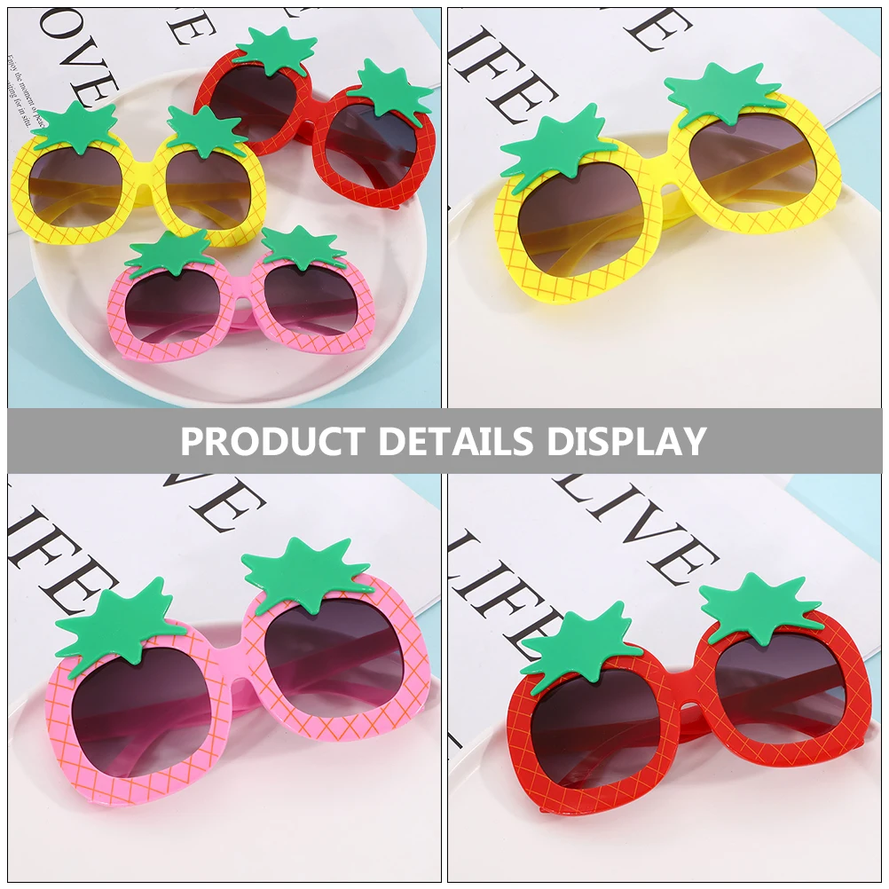 

3pcs Pineapple Round Sunglasses Kids Toddler Girl Decor Creative Eyewear Lightweight Durable Party Baby Glasses Prop