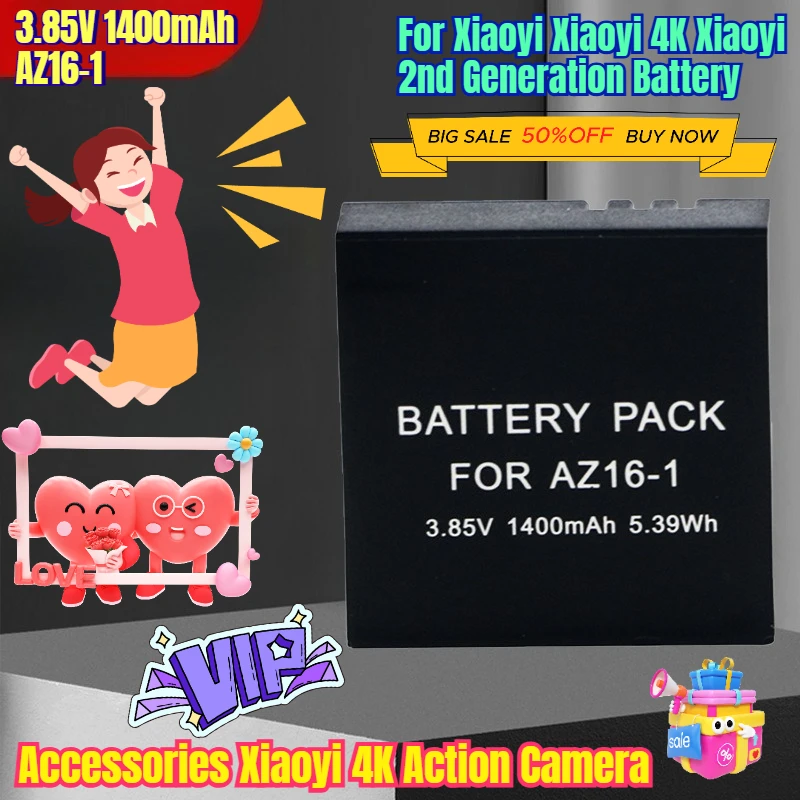 

3.85V 1400mAh AZ16-1 for Xiaoyi Xiaoyi4K Xiaoyi 2nd Generation Battery Accessories Xiaoyi 4K Action Camera