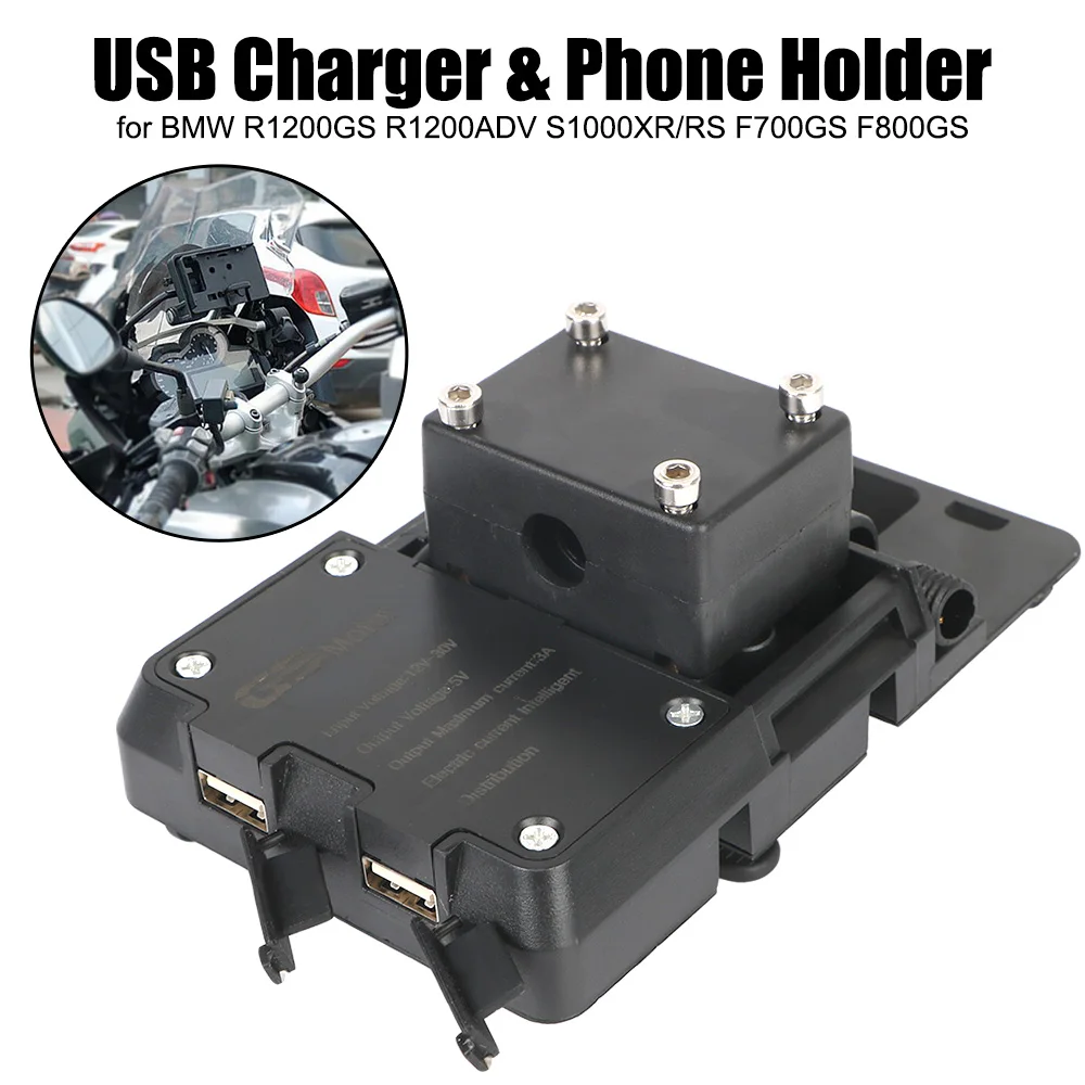 12/24V USB Chargers 3.0 Motorcycle Phone Stand Holder Accessories For BMW R1200GS Adventure GS 1200 F800GS F700GS Honda CRF1000L