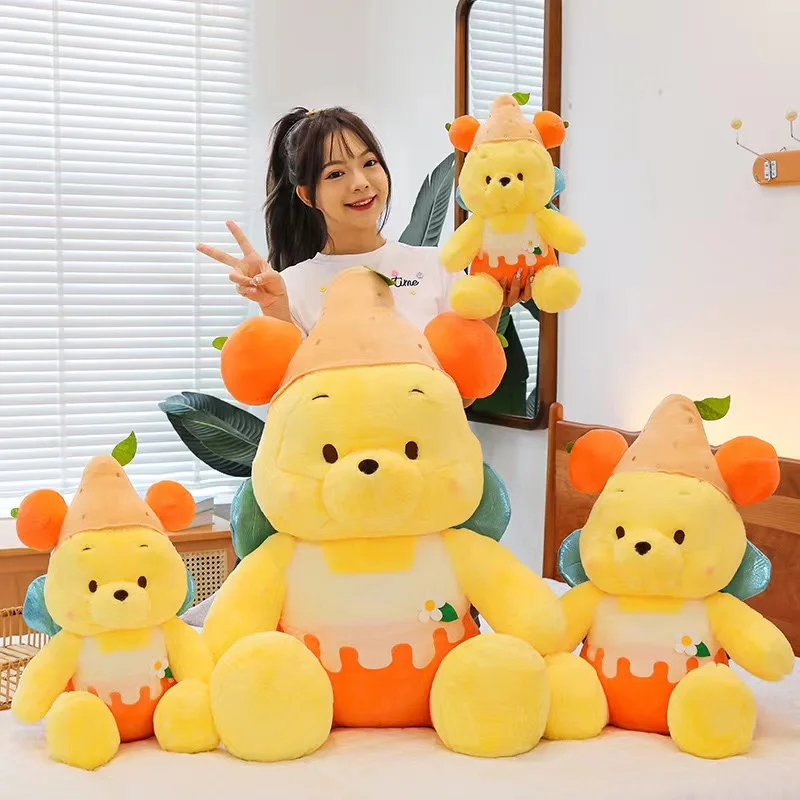 Disney New Cute Winnie the Pooh Doll Orange Series Lemon Series Cartoon Plush Toy Gift Pillow