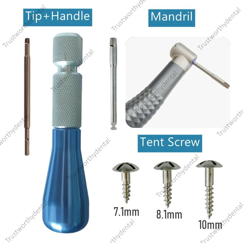 Dental GBR Bone Screw Tent  Screw Tacks Universal Handle Tip Guide Bone Regeneration Membrane Tenting Screwdriver