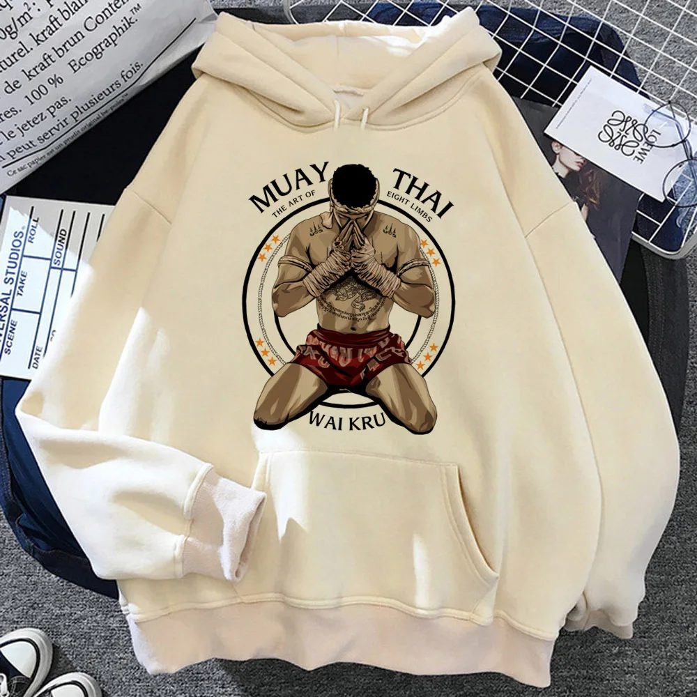 

Muay Thai hoodie Y2K pattern winter comic Japanese harajuku female pullover tracksuits Japanese graphic elegant harajuku