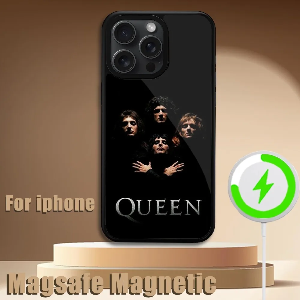 Queen band  Phone Case For iPhone 11 12 13 14 15 Plus Pro Max Magsafe Magnetic Wireless Charging Cover