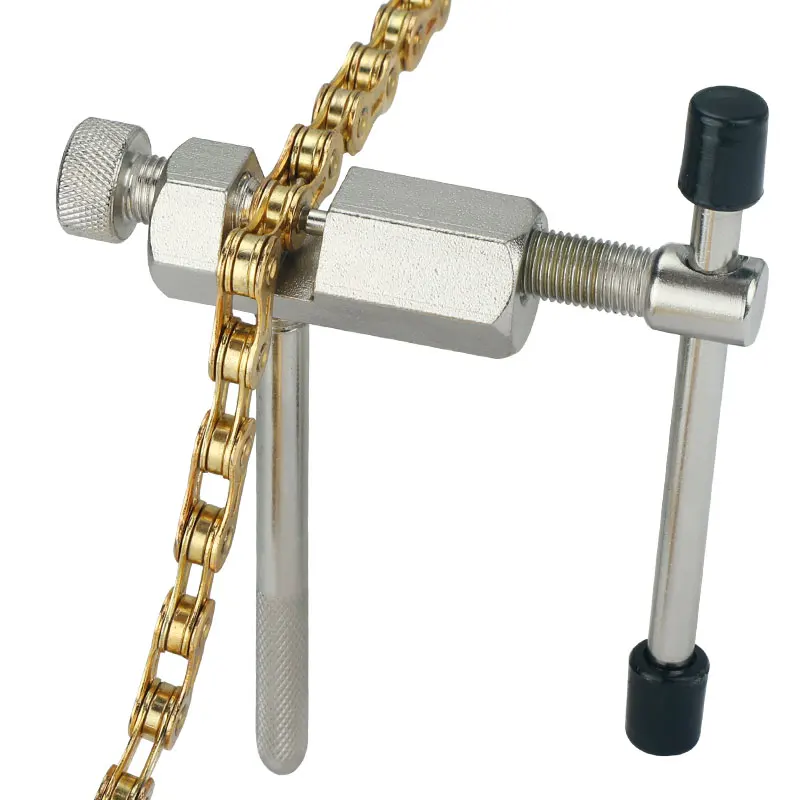 Full Metal Chain Breaker for Bicycle 6-12 Speed Drivetrain Service Cycle Chain Thimble Removal Tool Heat Treated Electro Plated