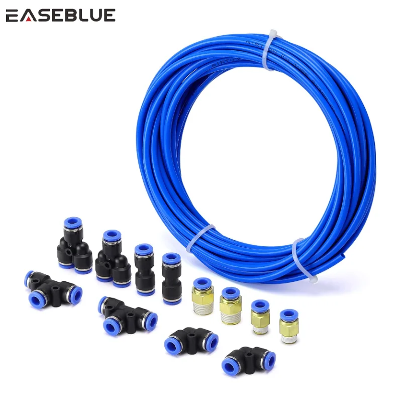 Air Line Tubing Kit PU Tube and Push to Connect Fittings Compressed Pipe and Accessories Kit PC PU PV PY 4*2.5mm 6*4mm 8x5mm