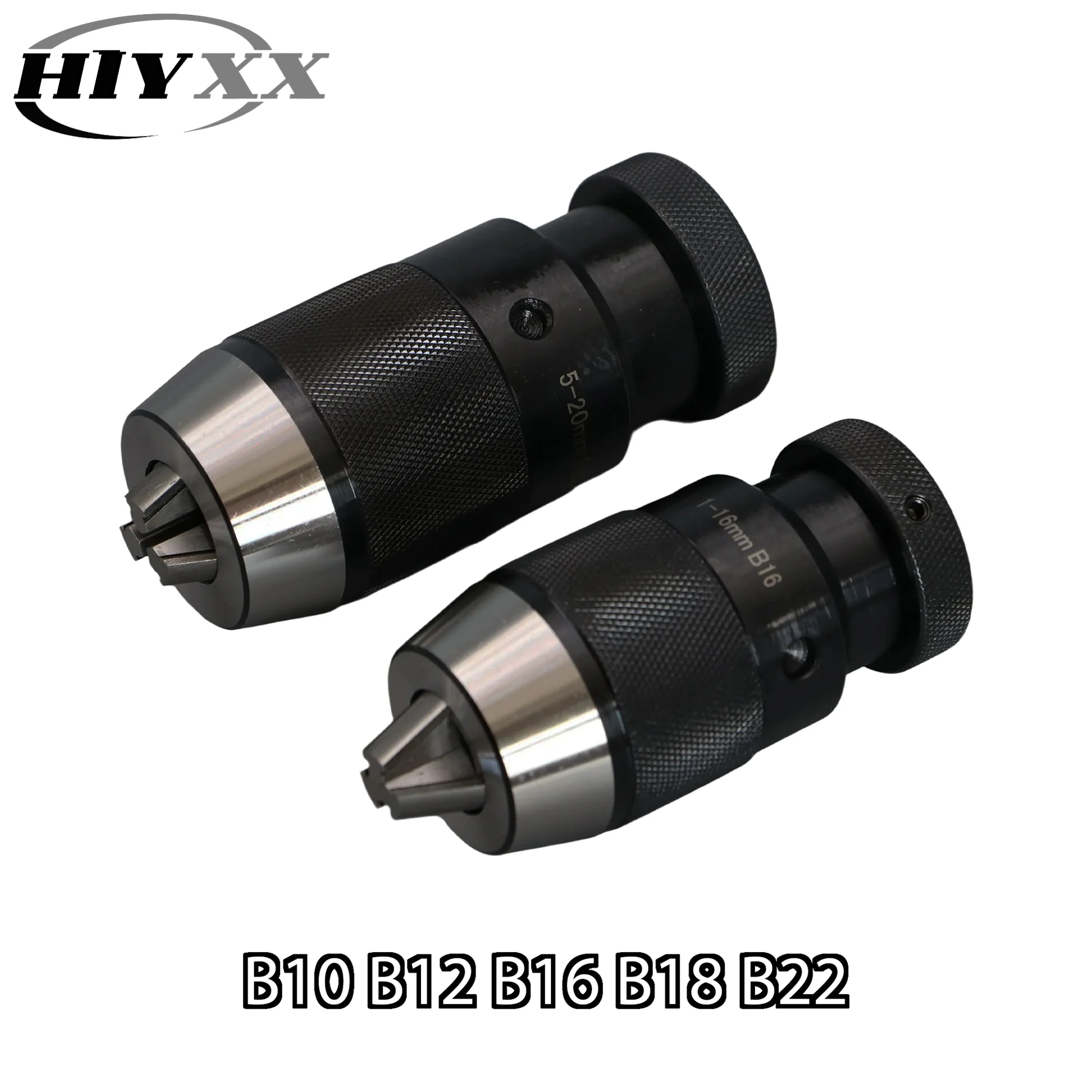 CNC Drill Chuck B10 B12 B16 B18 B22 Auto Keyless Self Tightening Drill Chuck Locking Clamp Range 0.5-6mm 1-10mm 1-13mm 1-16mm