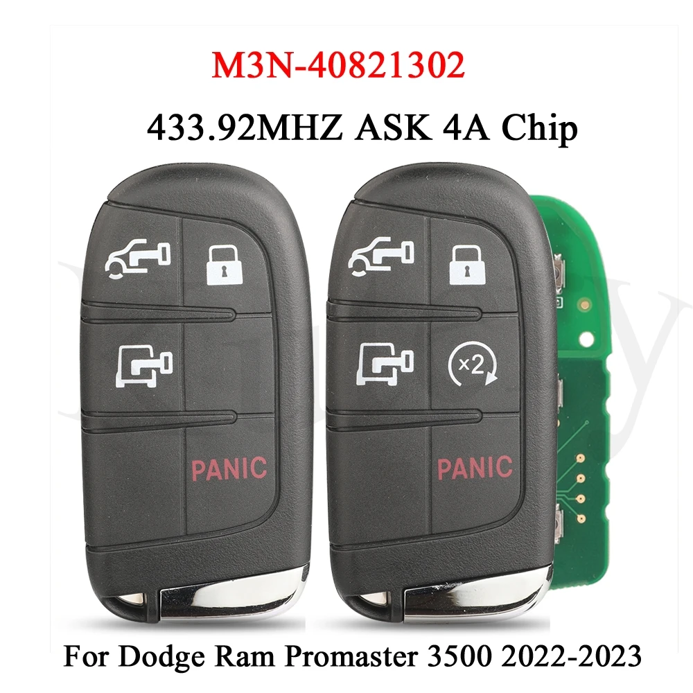 

Чип jingyuqin 433 МГц FSK ID4A M3N- 40821302 Умный дистанционный ключ от ключа без ключа для Dodge Ram Promaster 1500 2500 3500 2022 2023