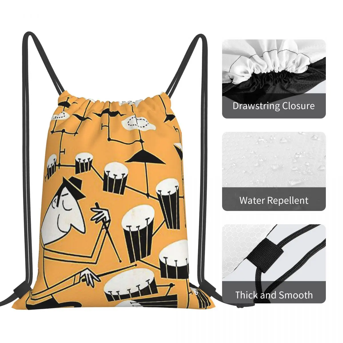 Play That Beat Backpacks Multi-function Portable Drawstring Bags Sports Bag Book Bags For Man Woman Students