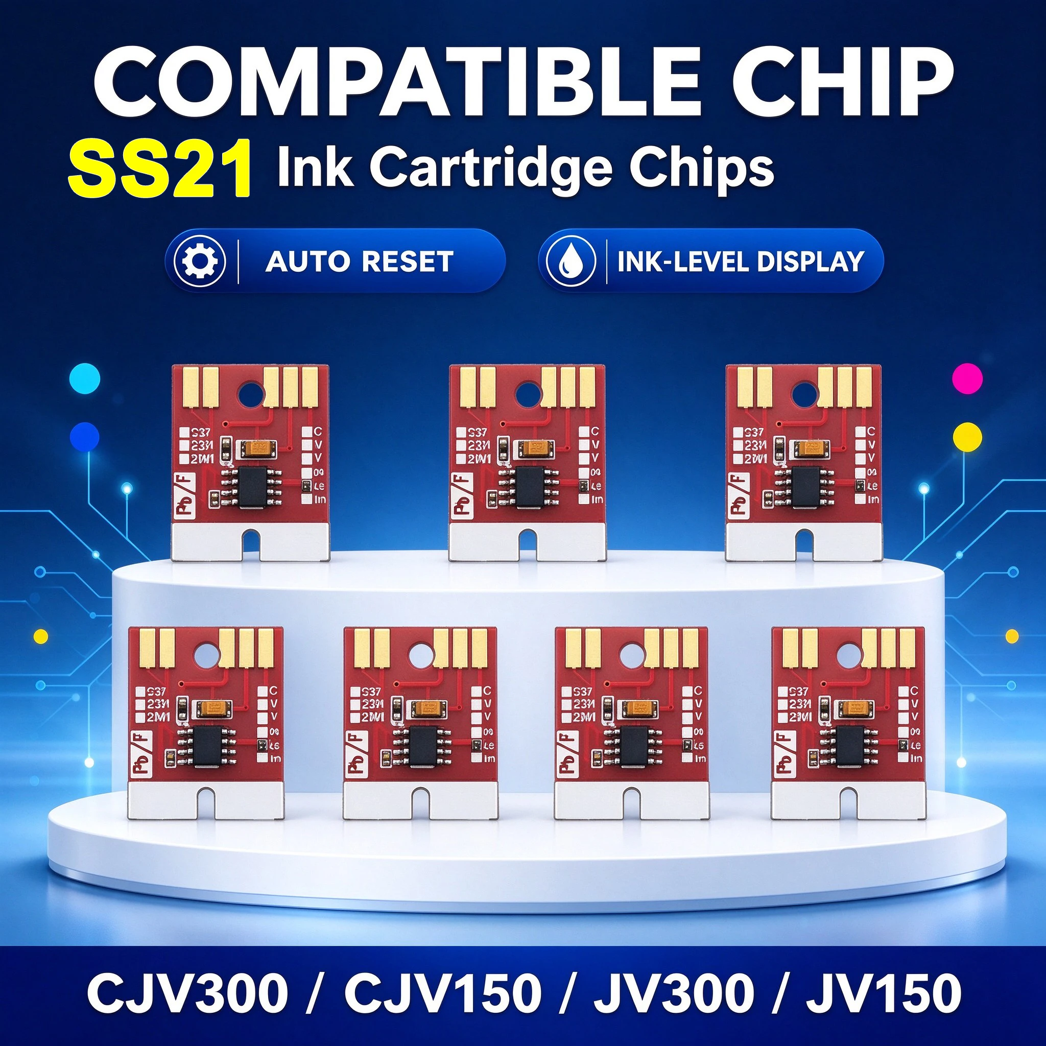 Mimaki SS21 Ink Cartridge Auto Reset ARC Permanent Chip For JV300 JV150 CJV150 CJV300 Eco Solvent Printer Single Color Chip