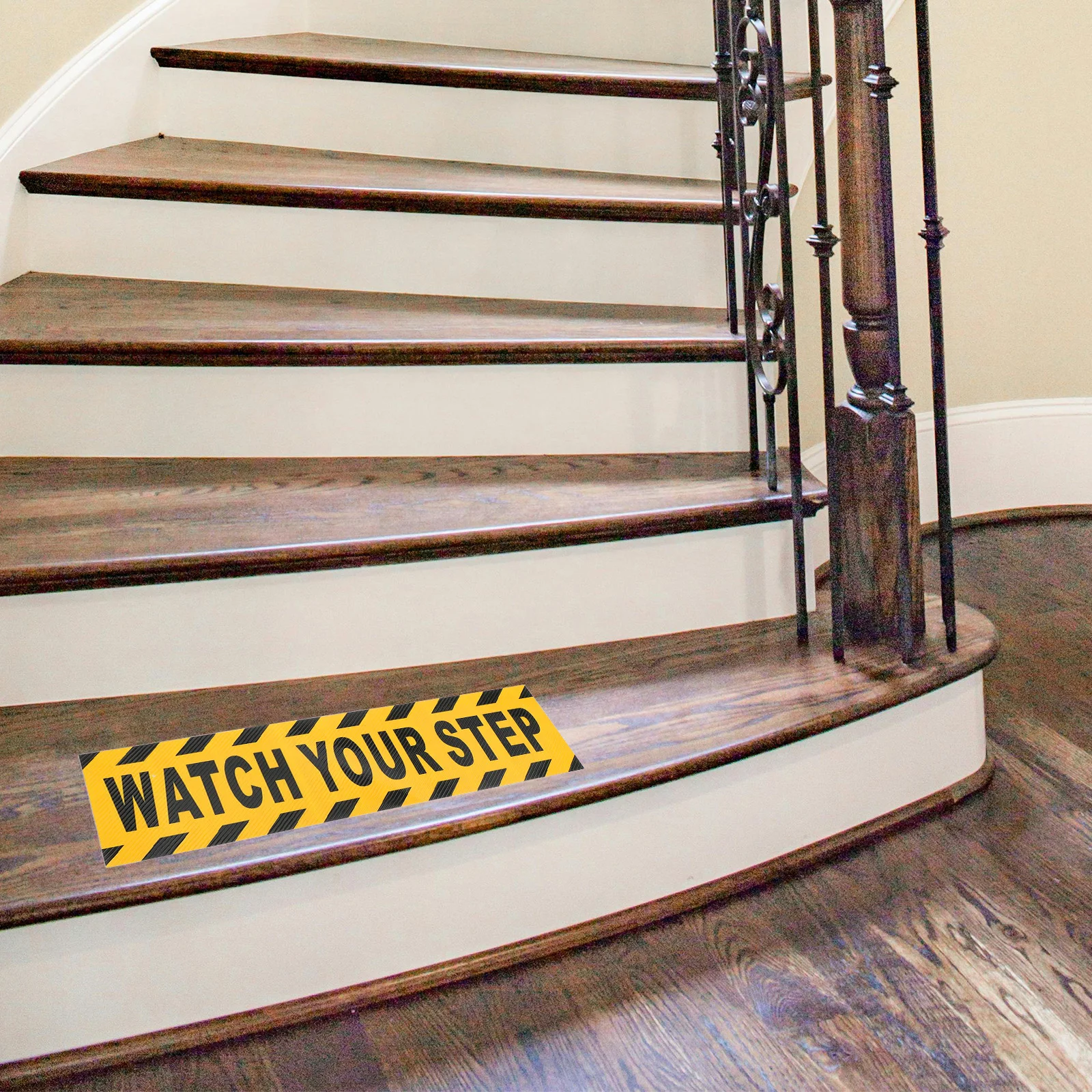 4 قطعة أسود أصفر مكافحة زلة ملصقات 30x10 سنتيمتر الطابق تذكير الحذر الشريط شاهد خطوتك علامات التحذير سلامة المرور