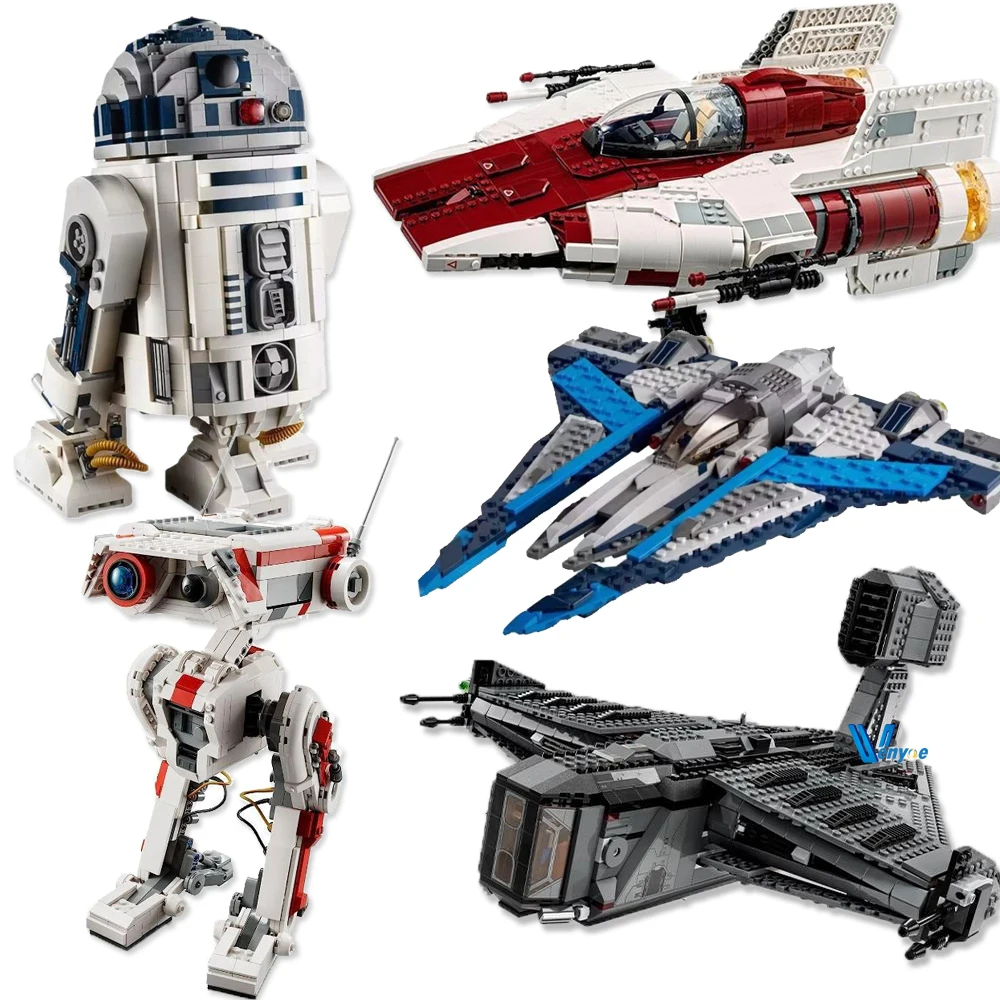 Star Wars A-Wing Starfighter Building Block BD 1 Robot R2 D2 Figure Model Assembled AT TE Bricks Toy For Kids Christmas Gift moc