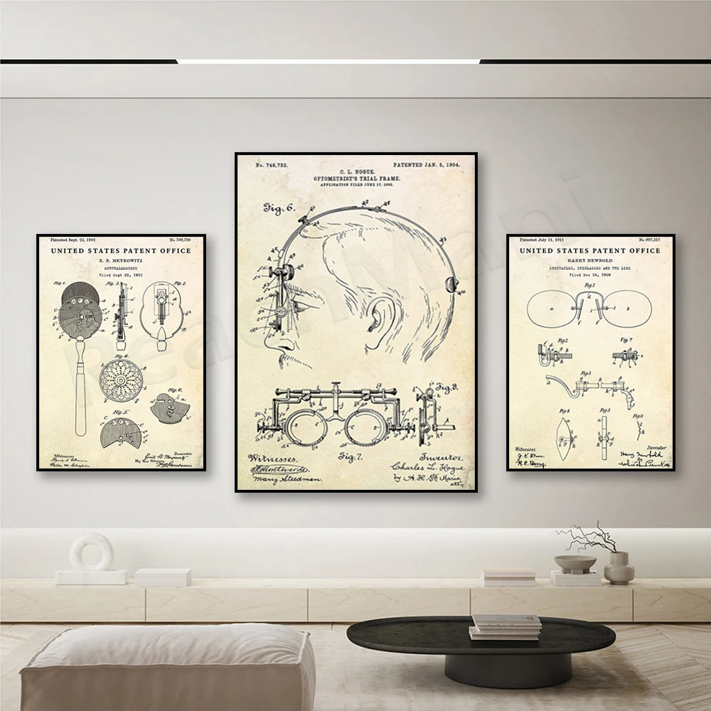 Ophthalmoscope Patent, Optometrist Trial Patent Printing, Ophthalmology Medical Art, Optical Shop Poster, Optometrist Gift