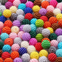 50pcs/lot 12Colors Acrylic Bayberry Beads Imitation Pearl Round Loose Beads For DIY Necklace&Bracelet Jewelry Making Accessories