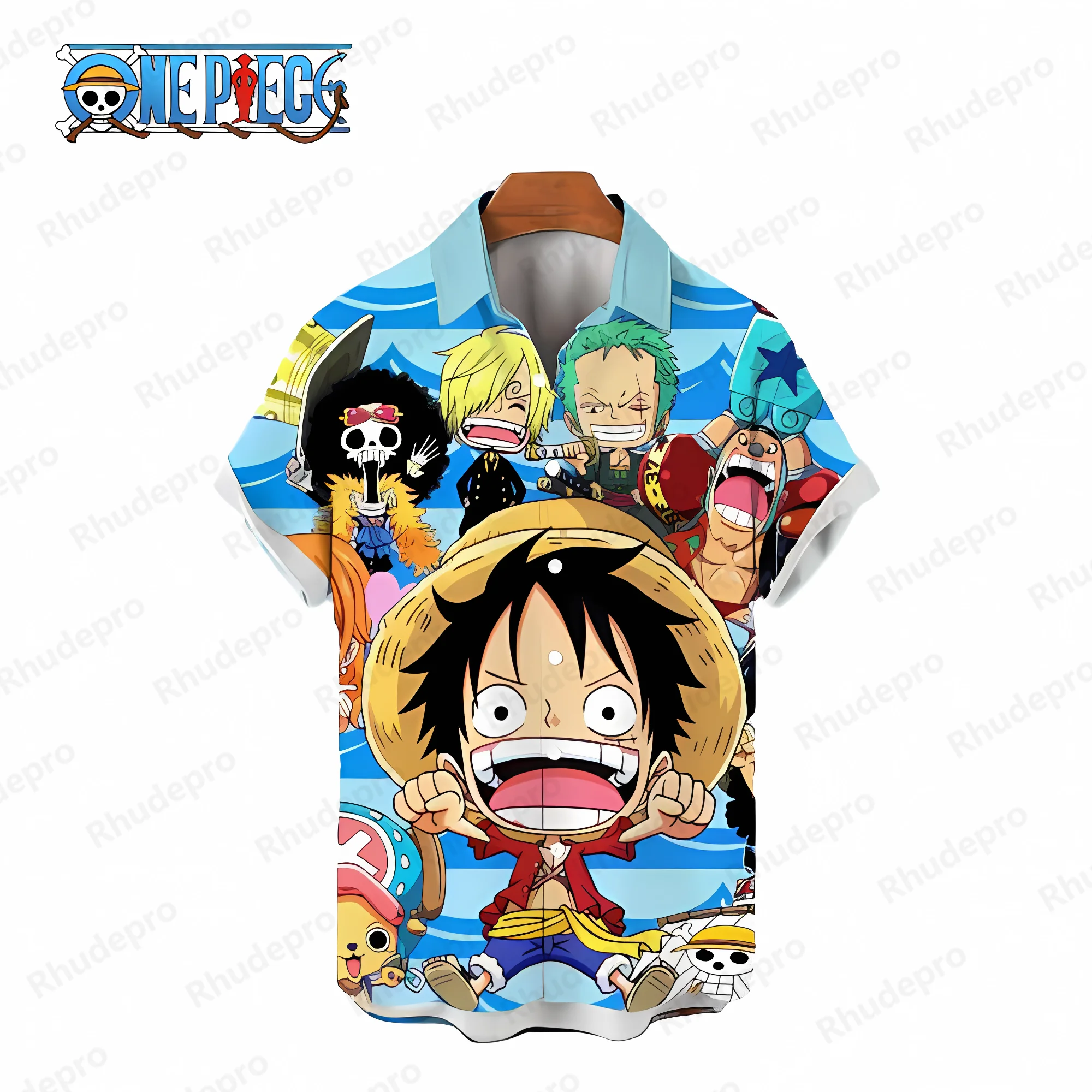 Social Shirt One Piece Blouse Monkey D Luffy Oversized Shirts and Blouses Men's Cool Tops Harajuku Elegant Man Beach Hawaii