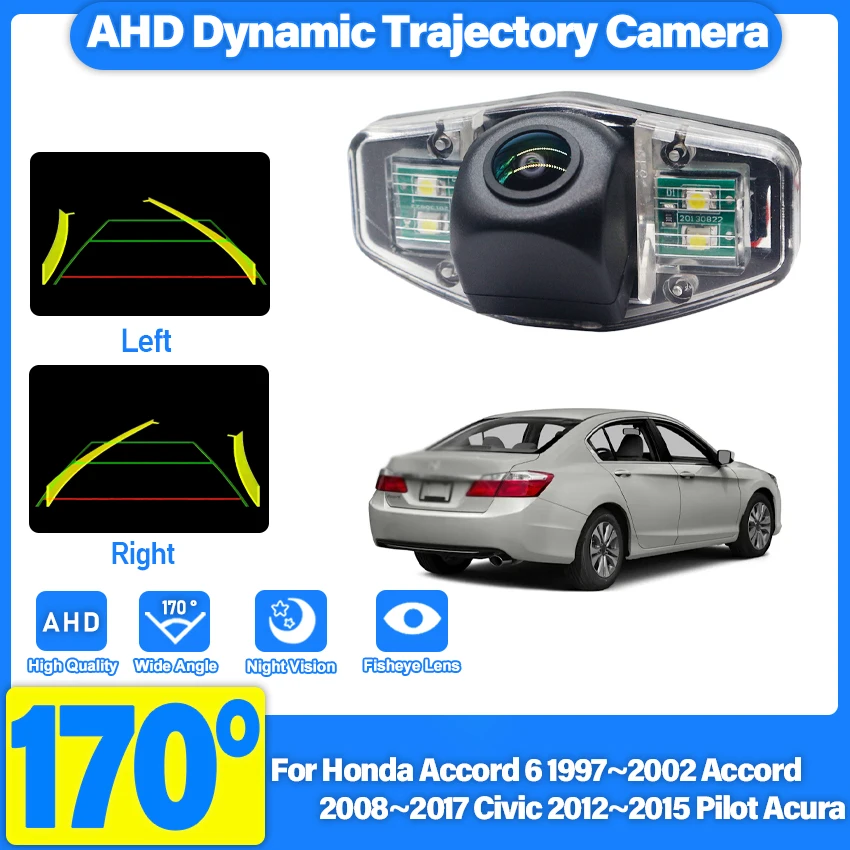 170 Degree AHD 1280x720P Rear Camera For Honda Accord 6 1997~2002 Accord 2008~2017 Civic 2012~2015 Pilot Acura Parking Reverse