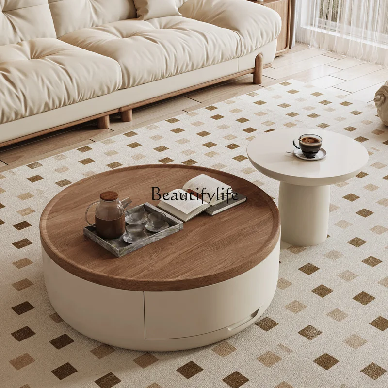 

01 Cream wind coffee table small apartment