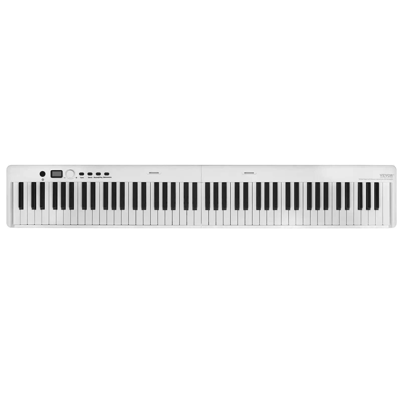 88-Key Folding Keyboard Piano, Portable Foldable Piano with Bluetooth & MIDI, White