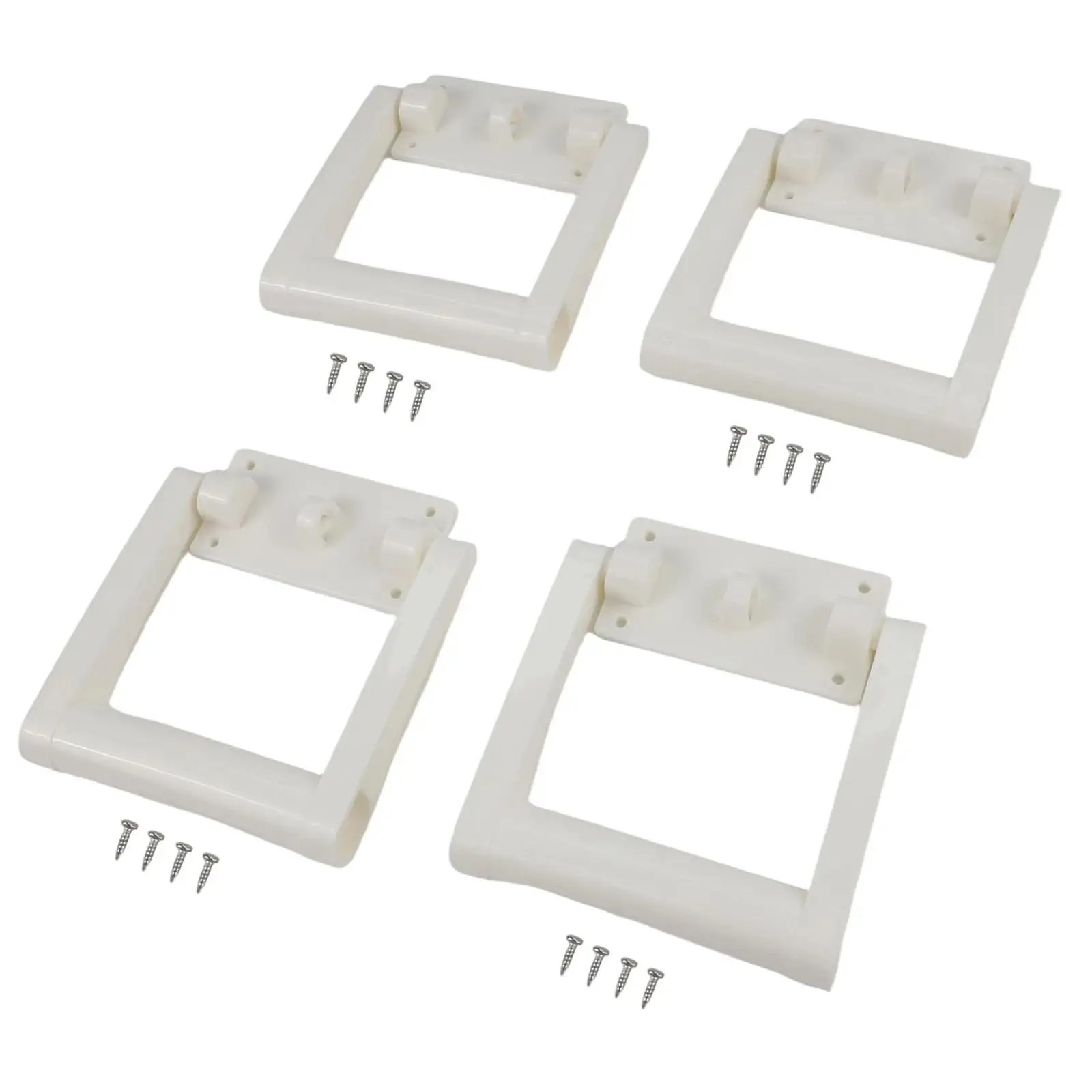 Paquete de 4 asas de repuesto de plástico blanco para neveras portátiles Igloo de 25 a 72 cuartos, para modelos de 25 a 72 cuartos, incluye bisagras y tornillos