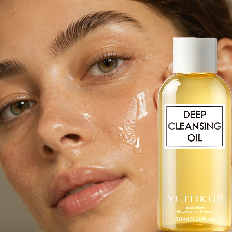 YUITIKUE 30ml Deep Cleansing Oil Gentle Makeup Remover Dissolve Face Eye Lip Makeup Hydrating Soothing Nourishing Facial Cleansi