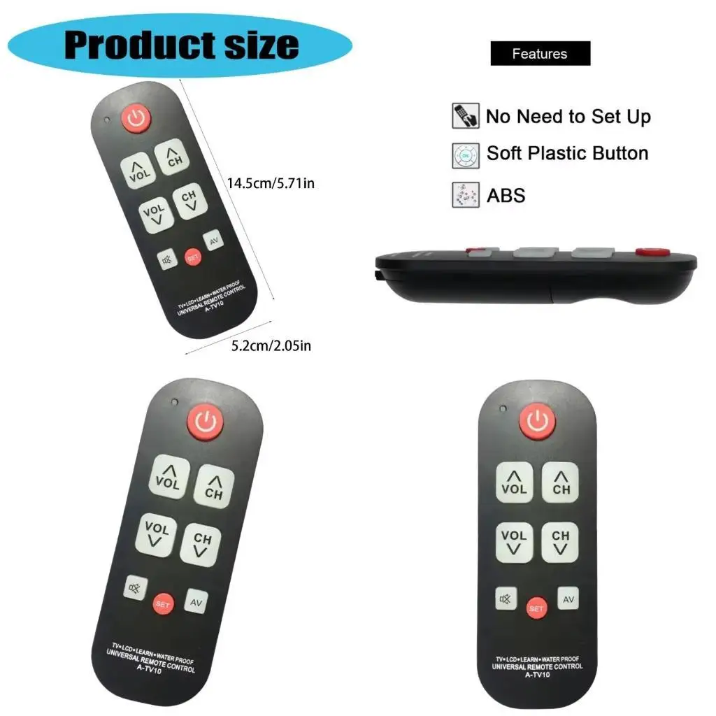 

R53C Waterproof Remotes Control For A TV10 Wp U1434A Learning LCD Television Remote