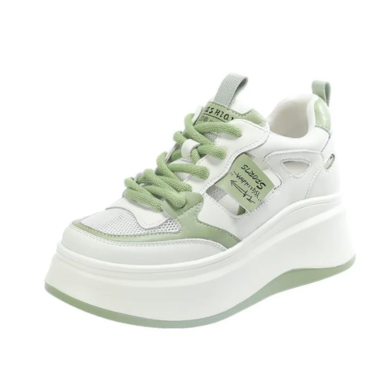 

6cm Genuine Leather Pumps Platform Summer Hollow Sandals Flats Women Platform Wedge Slippers Fashion Shoes 34-40