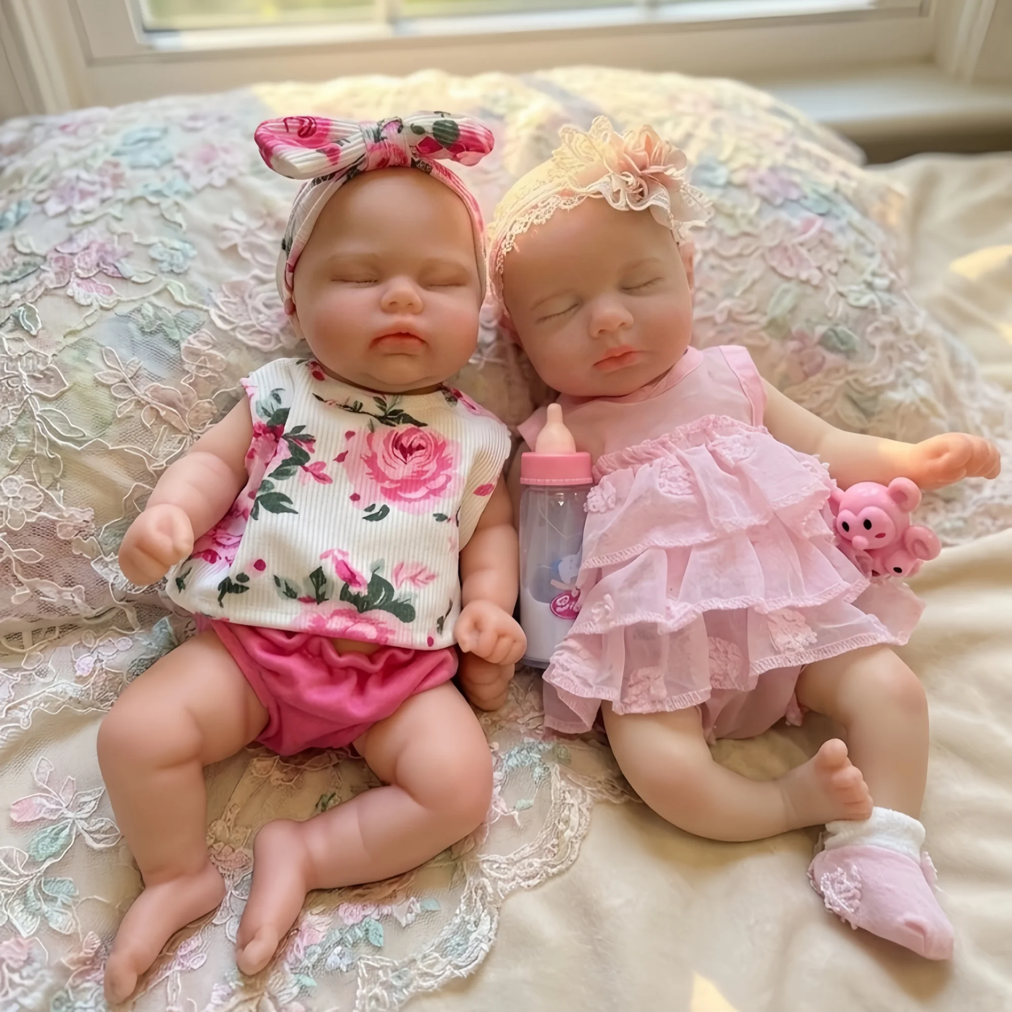 

1 PCS/2 Styles Full Solid bebe reborn de silicona Girl Doll 33cm Open Mouth & Washable Body Lifelike Realistic Reborn Girl Doll