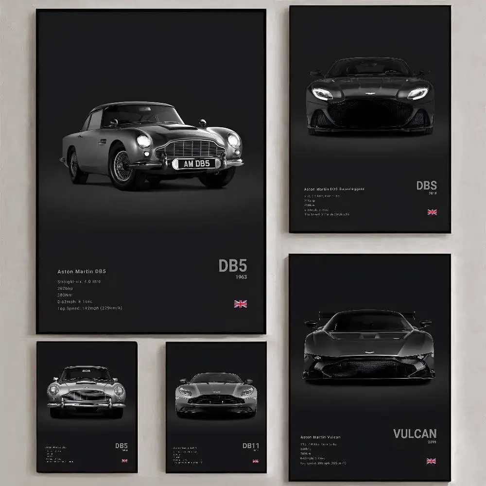 Sports A-Aston M-Martin Supercar DB11 Poster Art HD Canvas Advanced Aesthetic Printing Paper Wall Art for Living Room Home Decor