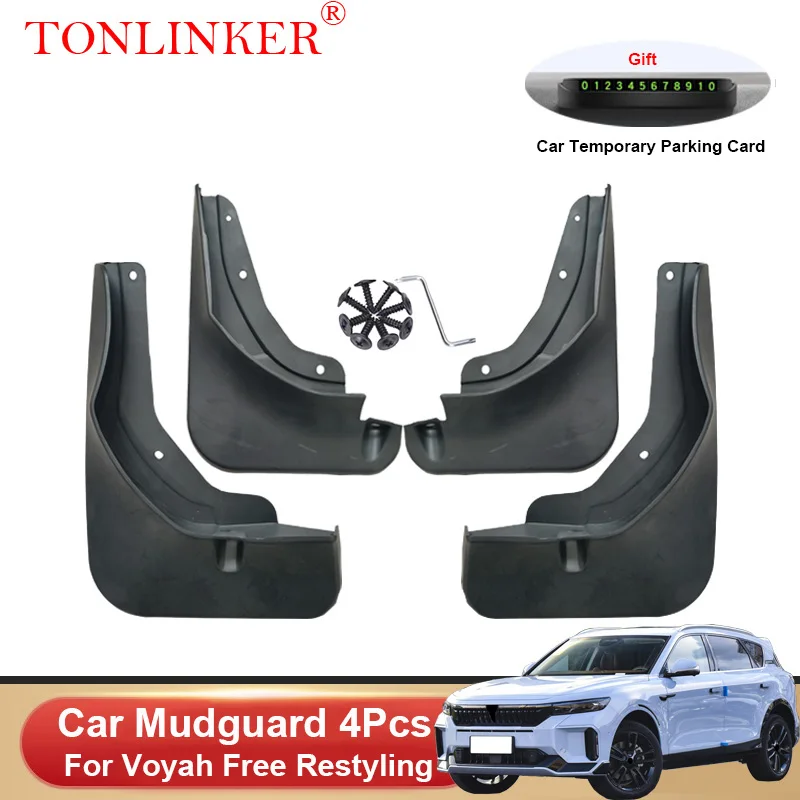 

TONLINKER Car Mudguard For Voyah Free Restyling SUV 2023 2024 Mudguards Splash Guards Front Rear Fender Mudflaps Accessories