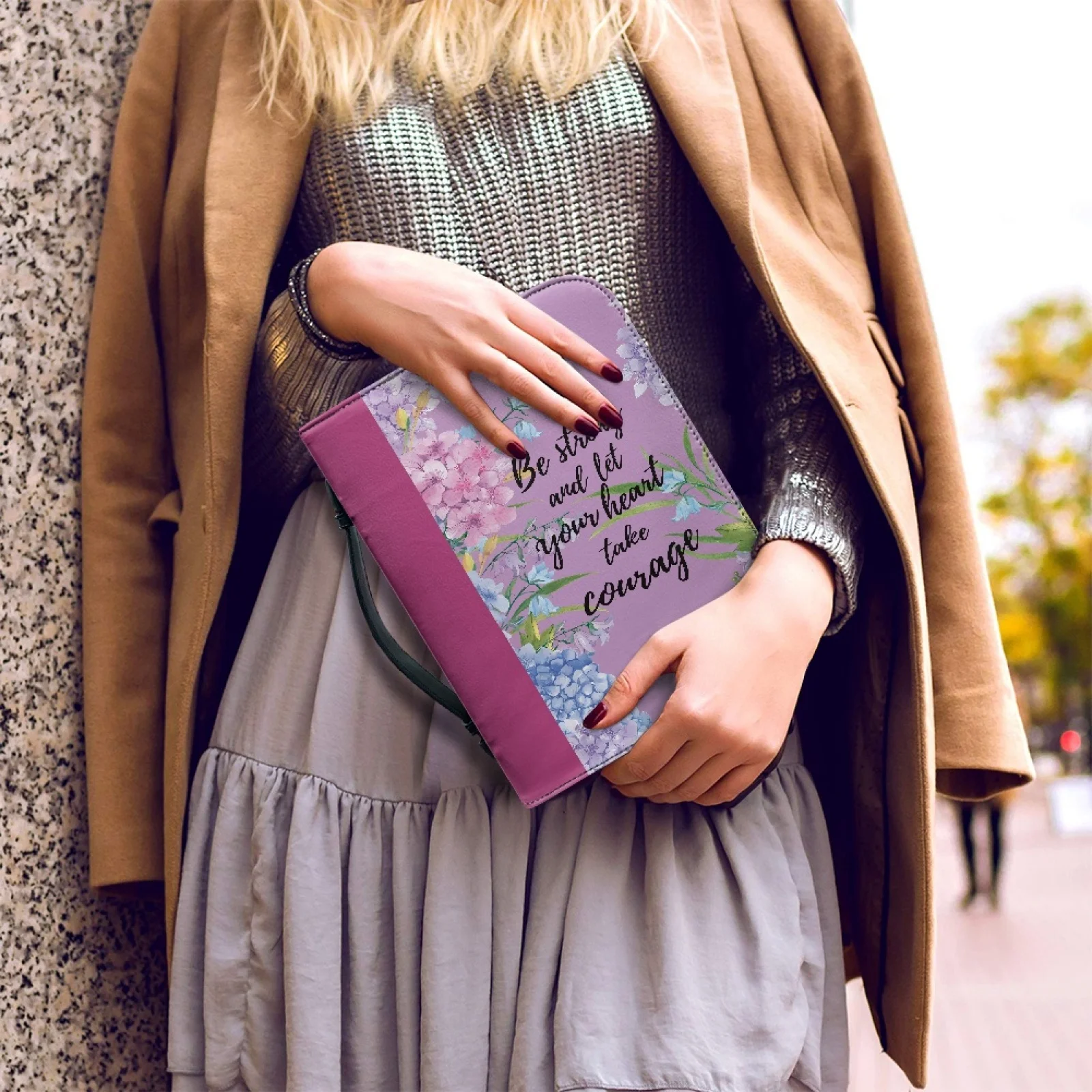 Bible Bags Colorful Flower Floral Print Ladies Storage Christian Bible Cover Case for Women Personalized Handbags