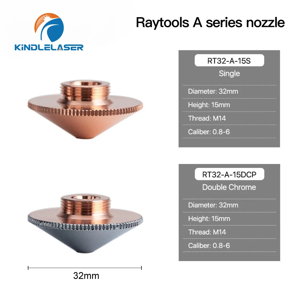 All Types Laser Nozzles Chrome Layer Double/Single Dia.28/D32mm for Raytools Precitec WSX HSG Bodor HANS Laser Head