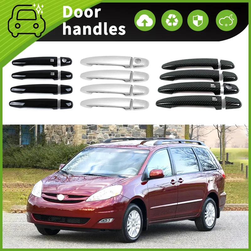 トヨタセナ、シエナxl20、ドアボウルアクセサリー用の傷のつきにくいドアハンドル、04-09