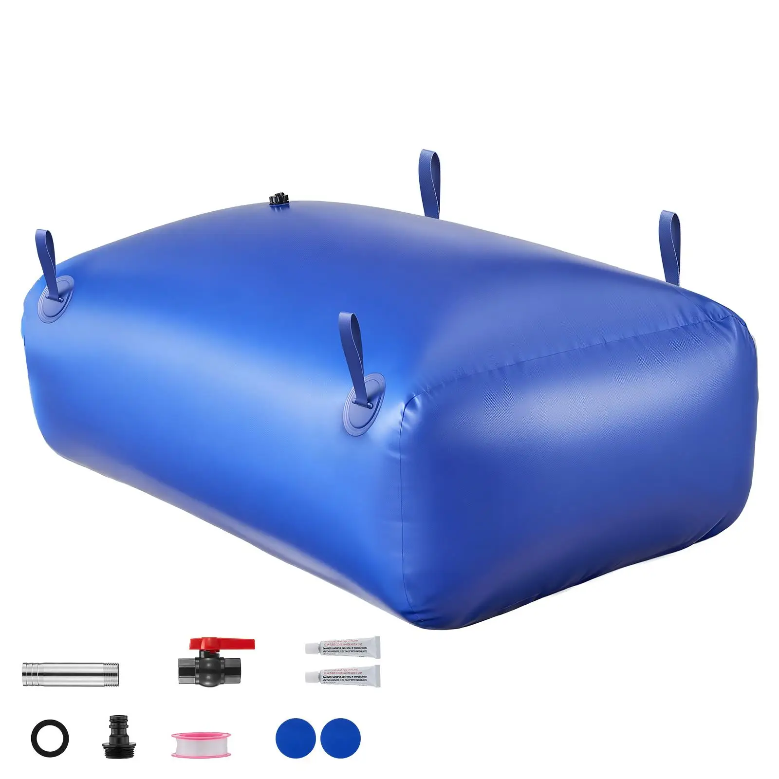 87.2 Gal Collapsible Water Storage Bladder 1000D PVC Wear Resistant Leakproof Soft Water Tank for Camping for garden Irrigation RV Emergency Use Blue
