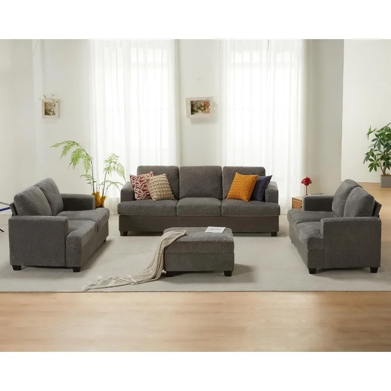 Sofa, 2 Piece Set Comfy Couch with Extra Deep Seats, Modern Sofa- Sofa Couch for Living Room Apartment Lounge,