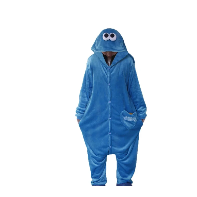 2025 yiyi Kigurumi nueva franela adulto galleta monstruo pijamas Disfraces para Unisex pijama ropa de dormir pijamas Animal Onesie
